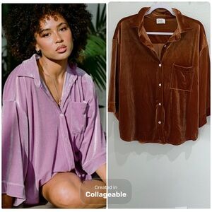 Laina Rauma Leisure Velvet Lounge Top Neutral Feminine Comfort Chic